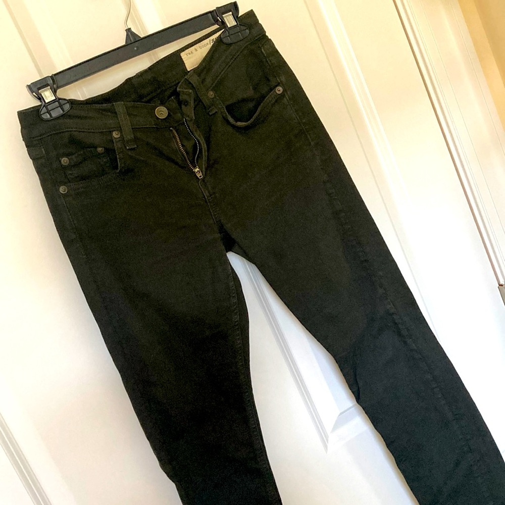 Rag & bone dark olive boyfriend jean, size 26, ~29” inseam.
